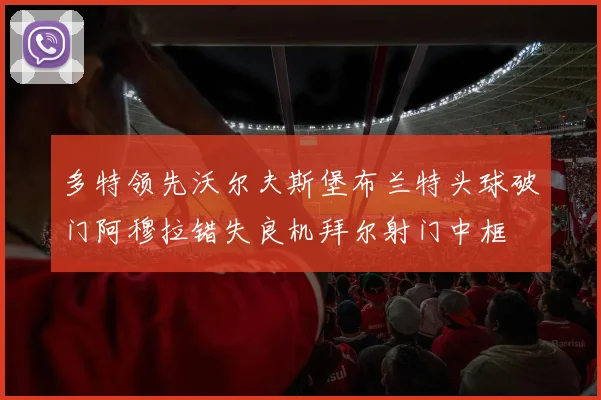 多特领先沃尔夫斯堡布兰特头球破门阿穆拉错失良机拜尔射门中框